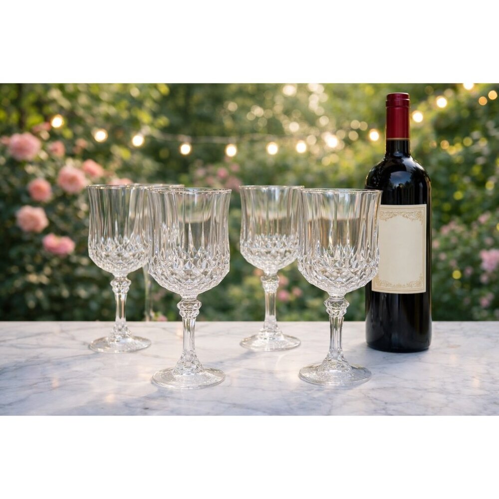 Vintage Cristal D'Arques Wine Glasses - Set of 4